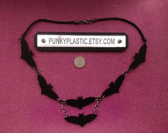 Acrylic 6 x bats necklace