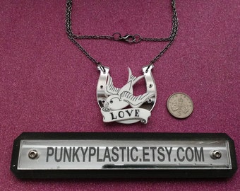 Lucky in love acrylic necklace