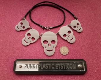 Acrylic 5x skull necklace. Limited stock