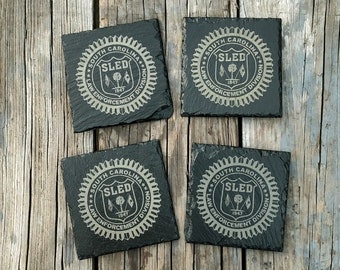 4x4 Slate Coasters with your custom logo (set of 4 coasters)