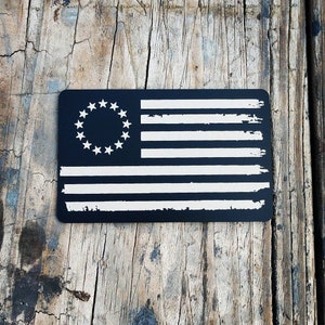 2 PCS Metal Miranda Card With Torn American Flag On The Back, Black - View #6
