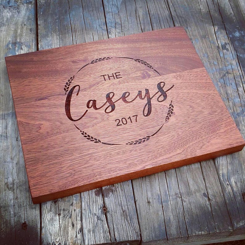 Sapele Cutting Board With Your Family Name and Established Etsy