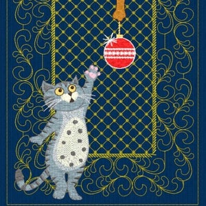 Digital Embroidery - Cats and Christmas - in the hoop embroidery design bundle