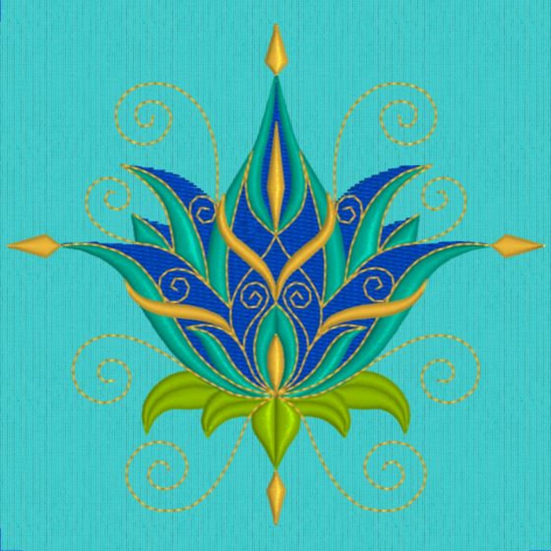 Lotus Flower Machine Embroidery Design Instant Download - Etsy