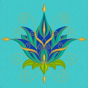 Stickdatei Digital : Lotusblume - In the hoop Stickdatei Stickdatei Sofort download