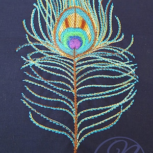 Digital Embroidery : Peacock Feathers in the Hoop Machine Embroidery ...
