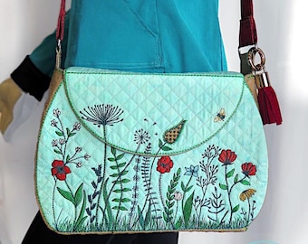 Embroidered Wild Garden Purse Pattern - Machine Embroidery Design (Instant Download)