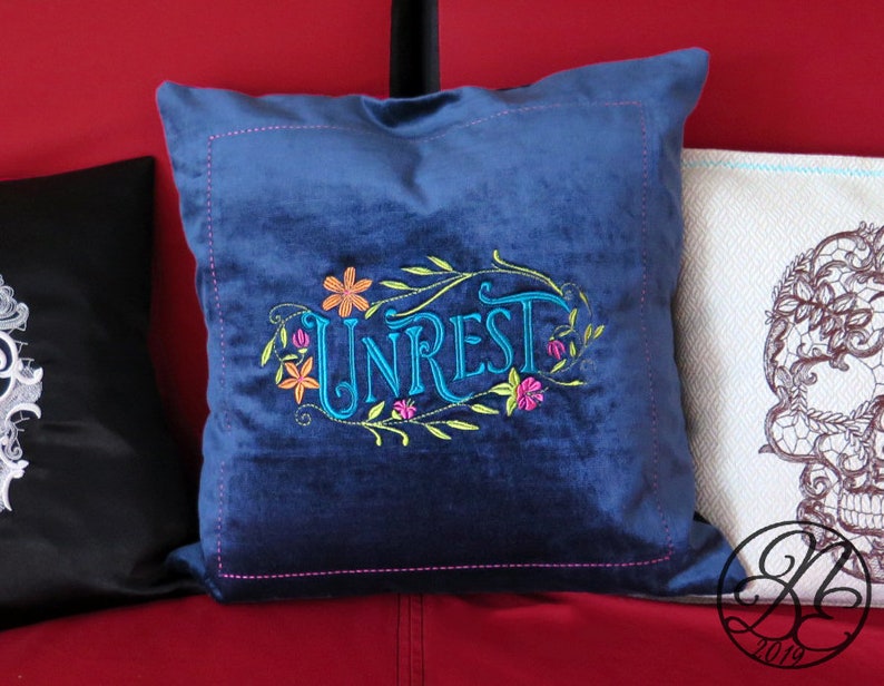 Unrest Ironic In the hoop machine embroidery file Instant download 2 size pack Digital Embroidery