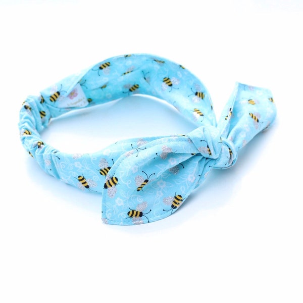 Bumblebee Top Knot Headband, Girls Hair Accessory