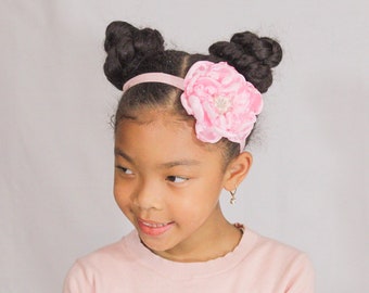 Pink Flower Hair Accessory - Pink Satin Flower Hair Clip - Pink Flower Girls Clip