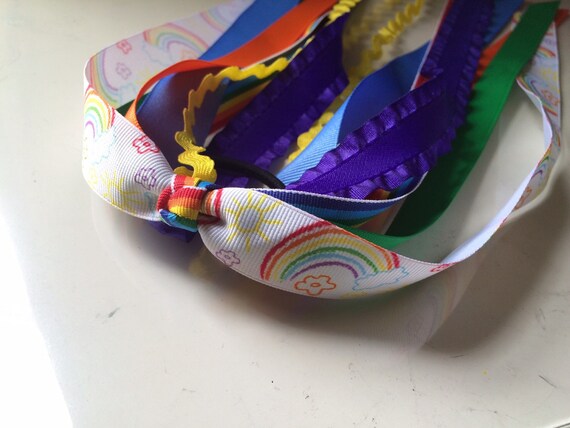 Rainbow Hair Ribbons Hair Streamers Hair Ribbons Toddler Etsy