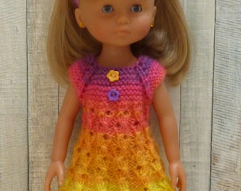 Multicolored DRESS clothing for 33 cm doll for Little Darling, Mini Maru & Friends, Chérie de Corolle, Paola Reina, Minouche, 13 inches