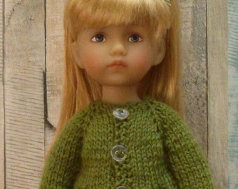 GiLET sweater poupée 25 cm BONEKA 10" ou Corolle Girl 11 " ou  Li' l Dreamer Effner Gilet VERT