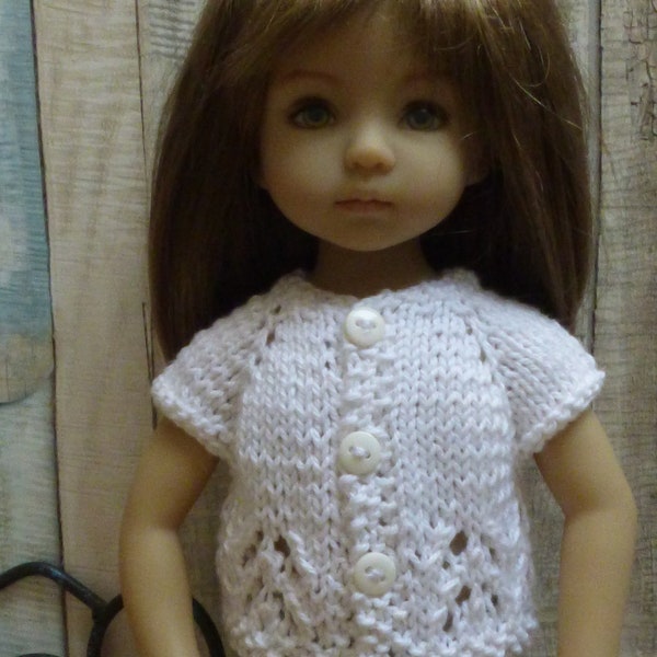 Gilet sweater poupée 33 cm pour Little Darling, Chérie de Corolle, Paola Reina, Minouche, Mini Maru & Friend 13 pouces Gilet blanc coton été