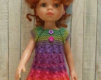 Multicolored DRESS clothing for 33 cm doll for Little Darling, Mini Maru & Friends, Chérie de Corolle, Paola Reina, Minouche, 13 inches