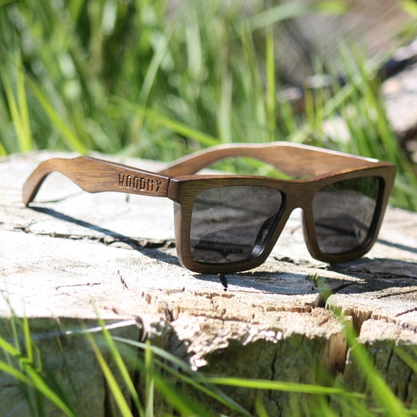 Handmade Wood Sunglasses | Brown | Wayfarer Wooden Sunglasses | Mens Sunglasses | Womens Sunglasses | Polarised | Square