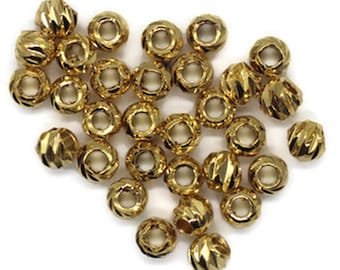 Shiny Gold Plated Mini Ball Beads | Personalized Supply | 3mm Space Beads | Ball Beads | Metal Beads | Bracelet Beads | Spacer Bead GNC
