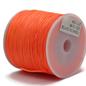 Cuerda de nailon naranja con nudo chino de 0,8 MM, cuerda de pulsera de macramé con carrete de 100 yardas, cuerda Kumihimo con cuentas de Shamballa, cuerda de elevación de sombra TN