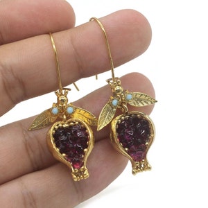 Pomegranate Design Earrings | Seeds, Summer Vibes | Food Earrings | Gift For Her | Food Earrings | Fruit Themed Earring | Handmade Earrings