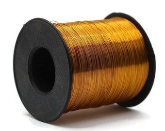 2400 Feet Copper Wire, Gold Jewelry Wire, Dead Soft Artisan Wire Wrap 28 Gauge (0.3 mm), Plated Non Tarnish Wire Coil and Spool WRRI