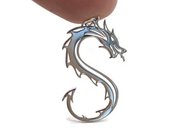Dragon 925 Sterling Silver Necklace | Personalized Gift | Dainty Necklace | Dragon Necklace | Minimalist Necklace | Origami Earrings