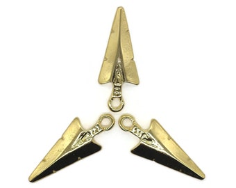 Shiny Gold Plated Arrow Head Charm | Dainty Gold Necklace | Arrowhead Charm | Arrow Heads | Vikings Gold Spear Heads | ARRW
