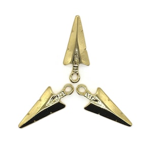 Shiny Gold Plated Arrow Head Charm | Dainty Gold Necklace | Arrowhead Charm | Arrow Heads | Vikings Gold Spear Heads | ARRW