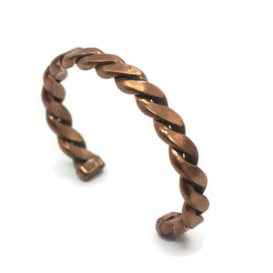 Pure Copper Bracelet Bangle, Irish Celtic Style Raw Copper Bangle, Adjustable Cuff, 7th anniversary gift, arthritis bracelet
