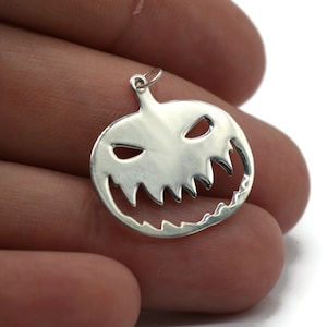Halloween Pumpkin 925 Sterling Silver Necklace, Halloween Gift, Pumpkin Jewelry, Pumpkin Halloween Gifts Necklace, Halloween Accessories