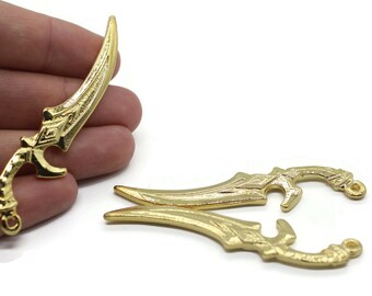 Shiny Gold Plated Elf Sword Necklace, Tiny Pendant Necklace, Elven Sword, Dainty Gold Necklace, Sword Necklace, Elf Sword Charm
