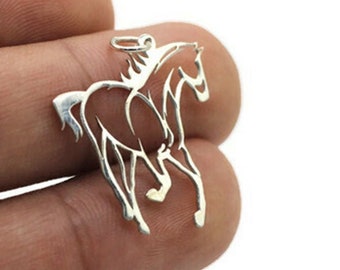 Horse 925 Sterling Silver Charm | Personalized Gift | Dainty Necklace | Origami Horser | Animal Necklace | Minimalist Necklace