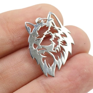 Wolf 925 Sterling Silver Charm | Dainty Necklace | Wolf Pendant | Wolf Necklace | Minimalist Necklace | Origami Wolf Gift