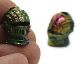 Rainbow Paracord Knife Lanyard Bead, 21 mm Knight Helmet Lanyard Bead, Knife Paracord Lanyard, Paracord Beads, Paracord Accessories, KNHB