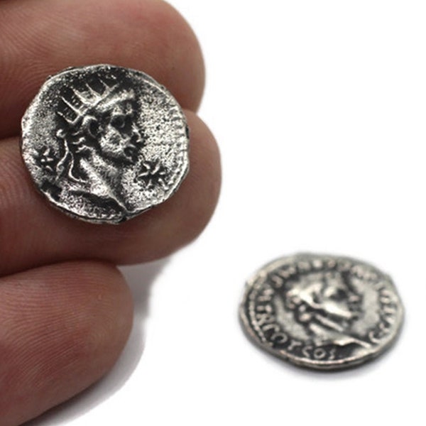 Roman Emperor Caligula Coin Pendant,  Silver Pendant, Silver coin charm, Roman Pendants, Medallion Pendant, Caesar coins, Silver Coin, RCCP