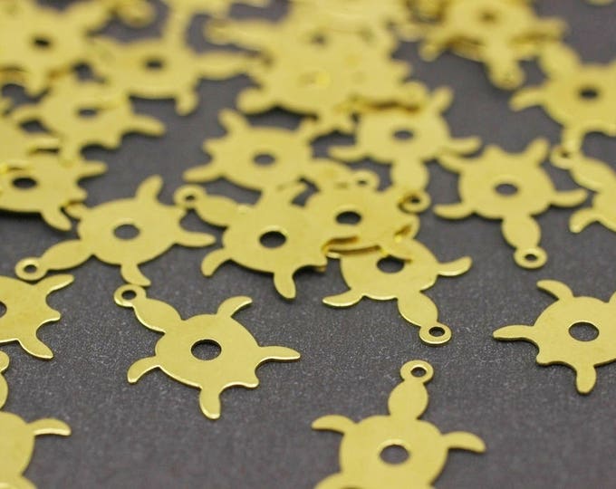 Findings Raw Brass 13x16 mm Turtle Charms Turtle Turtle pendant Raw Brass Turtle Raw Brass Findings Turtle charms