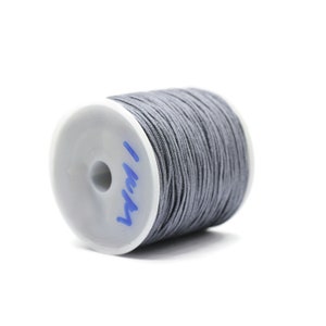 1 MM Chinese Knot Grey Nylon Cord, 76 Yards Spool Macrame Bracelet Cording, Shamballa Beading Kumihimo String, Braided Shade Lift Cord TN