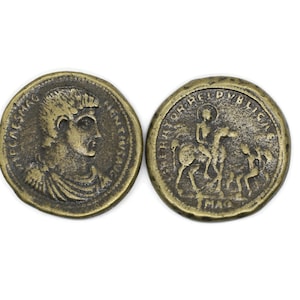 Antique Bronze coins, Imp.Magnentius 35 mm Roman Empire artifact, Ancient Greek Rome art coins, Historical coin, Replica coins, HST