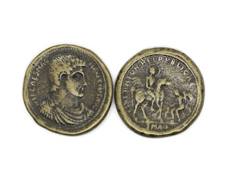 Antique Bronze coins, Imp.Magnentius 35 mm Roman Empire artifact, Ancient Greek Rome art coins, Historical coin, Replica coins, HST