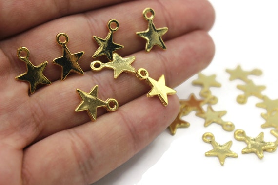 Shiny Gold Plated Mini Star Charms, 14x11 Mm Gold Star Pendants, Small Star  Charm, Star Necklace Charm, Star Bracelet Charms, STRC 
