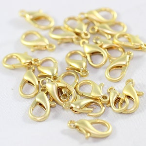 Lobster Clasp, Gold Plated Claw Clasp, 14mm Claw Clasp, necklace clasp ( Please Select from options)