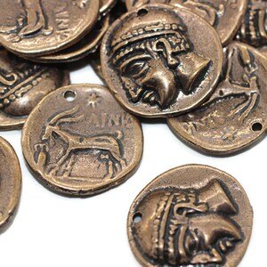 Hittite Empire Replica Münze Anhänger, antike Kupfermünzen, 25 mm Kupfer Anhänger, doppelte Seite Anhänger, heitite Anhänger, alte Münzen, HTCP