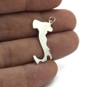 Italien Halskette 925 Sterling Silber Charm | Personalisiertes Geschenk | Zierliche Halskette | Halskette | Italien Karte Halskette | Minimalistische Halskette