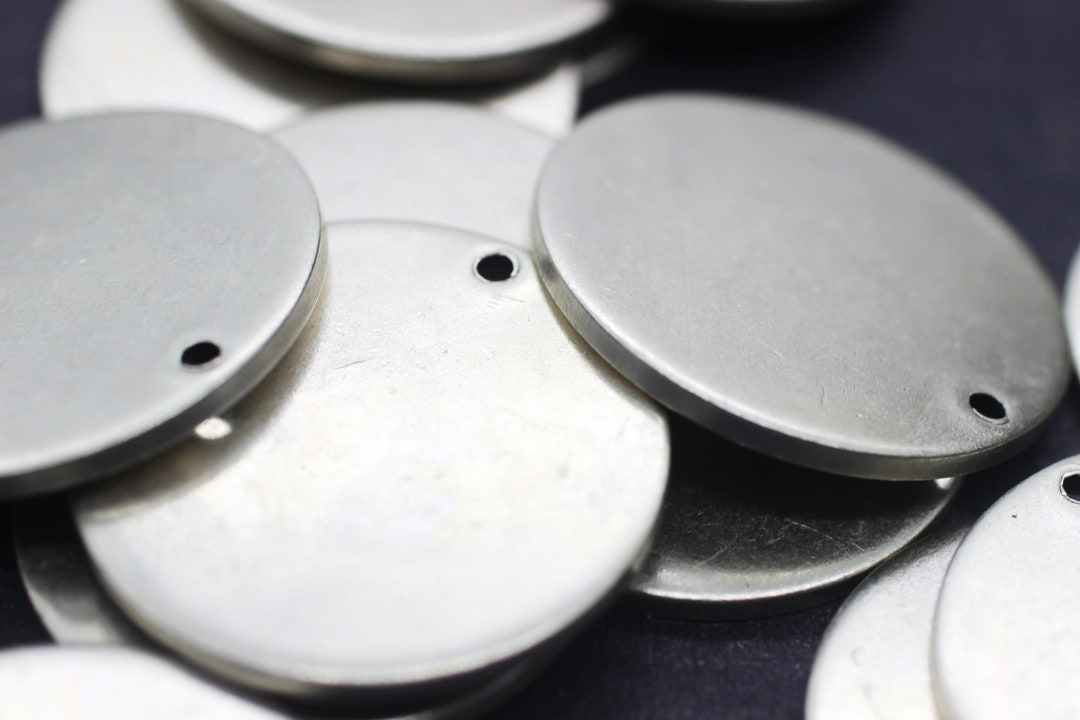 1.4x22mm Matt Silver Disc, 22 Mm Disc, Blank Disc, Round Disc, Stamped ...
