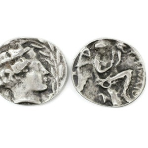 Antique silver coins, 28mm Roman Empire artifact, Ancient Greek Rome art coins, Historical Replica coins, coin for gift, HST
