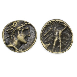 Seleucid King Antiochus III, Historical Antique Bronze coin, 20 mm Roman Empire artifact, Ancient Greek Rome art coins, Replica coins, HST