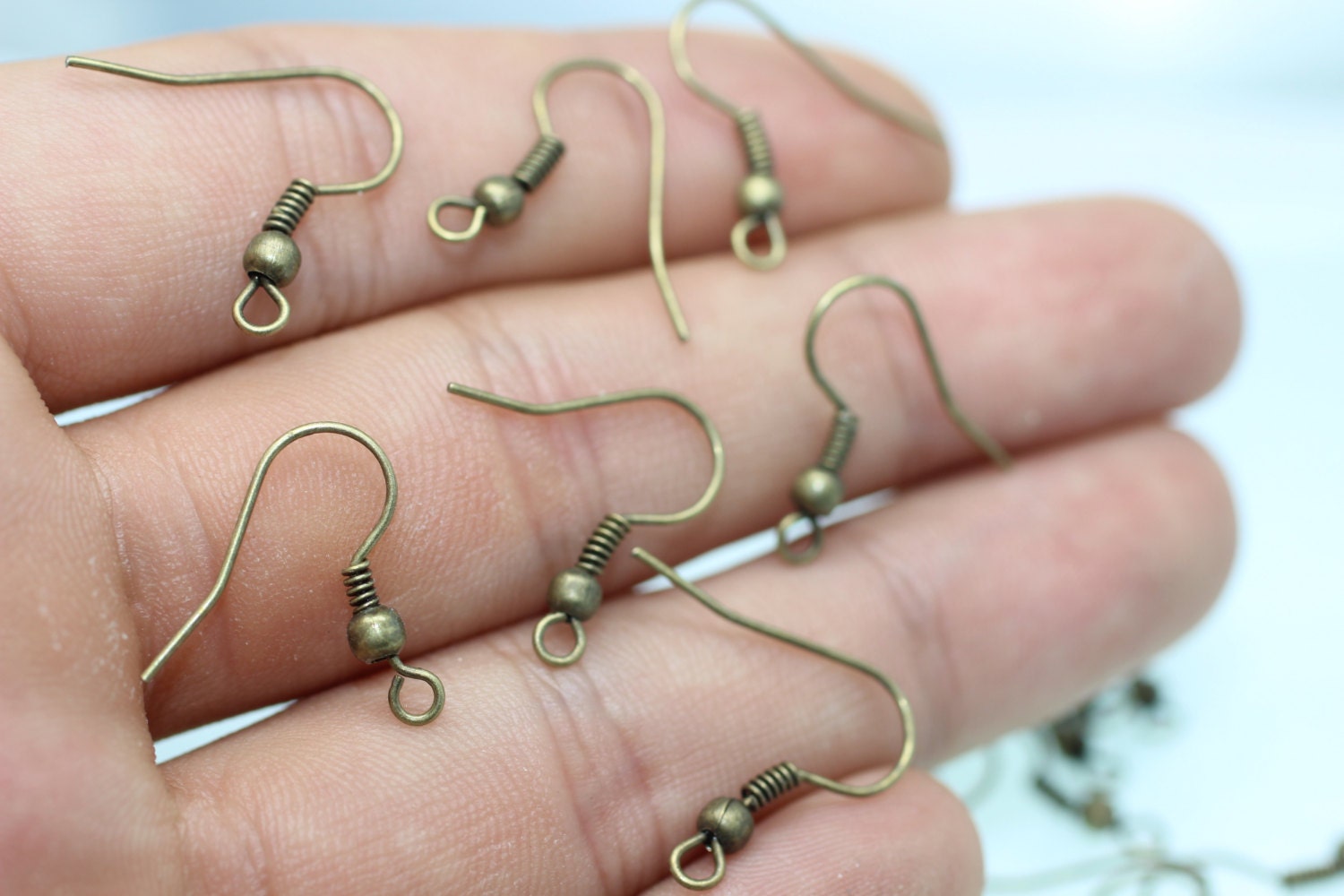 Bronze Tone Earring Hooks 20 mm Ear Wires Earring Findings Etsy