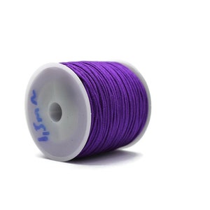 1.5 MM Chinese Purple Nylon Cord, 49 Yards Macrame Bracelet Cording, Shamballa Beading Kumihimo String, Braided Shade Lift Cord TN