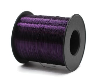 Alambre de cobre de 2400 pies, alambre artesanal púrpura sólido, envoltura de alambre artesanal suave muerto calibre 28 0,3 mm, bobina y carrete de cobre sólido desnudo sin recubrimiento WRRI