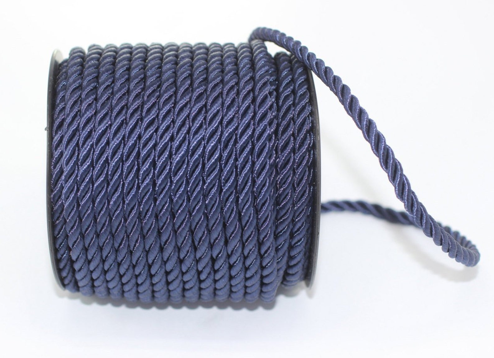 Dark Blue Rayon Rope 4 Mm 015 In Blue Cord Twisted Braid | Etsy