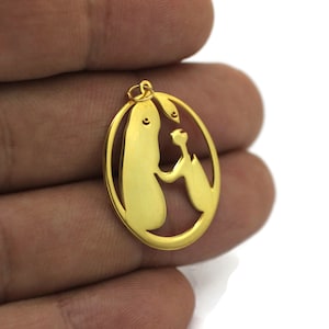 Basset Hound Gold Plated 925 Sterling Silver  | Personalized Gift |Dainty Necklace |Dog Necklace |Basset Hound Necklace |Minimalist Necklace